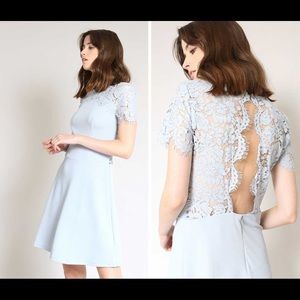 Pimkie baby blue lace back mini dress